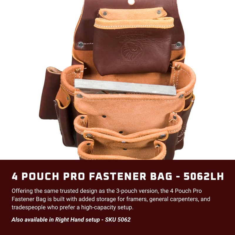 Occidental Leather 4 Pouch Pro Fastener Bag - Left Hand - 10 Pockets & Tool Holders - Made in USA - Image 2